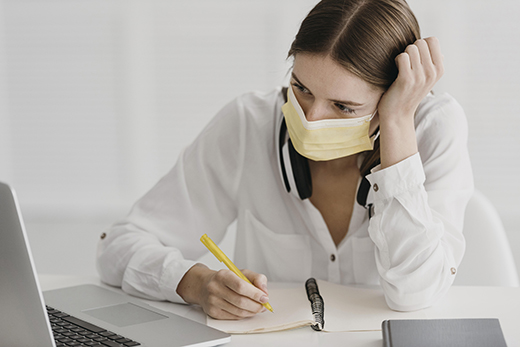 bored student attending course